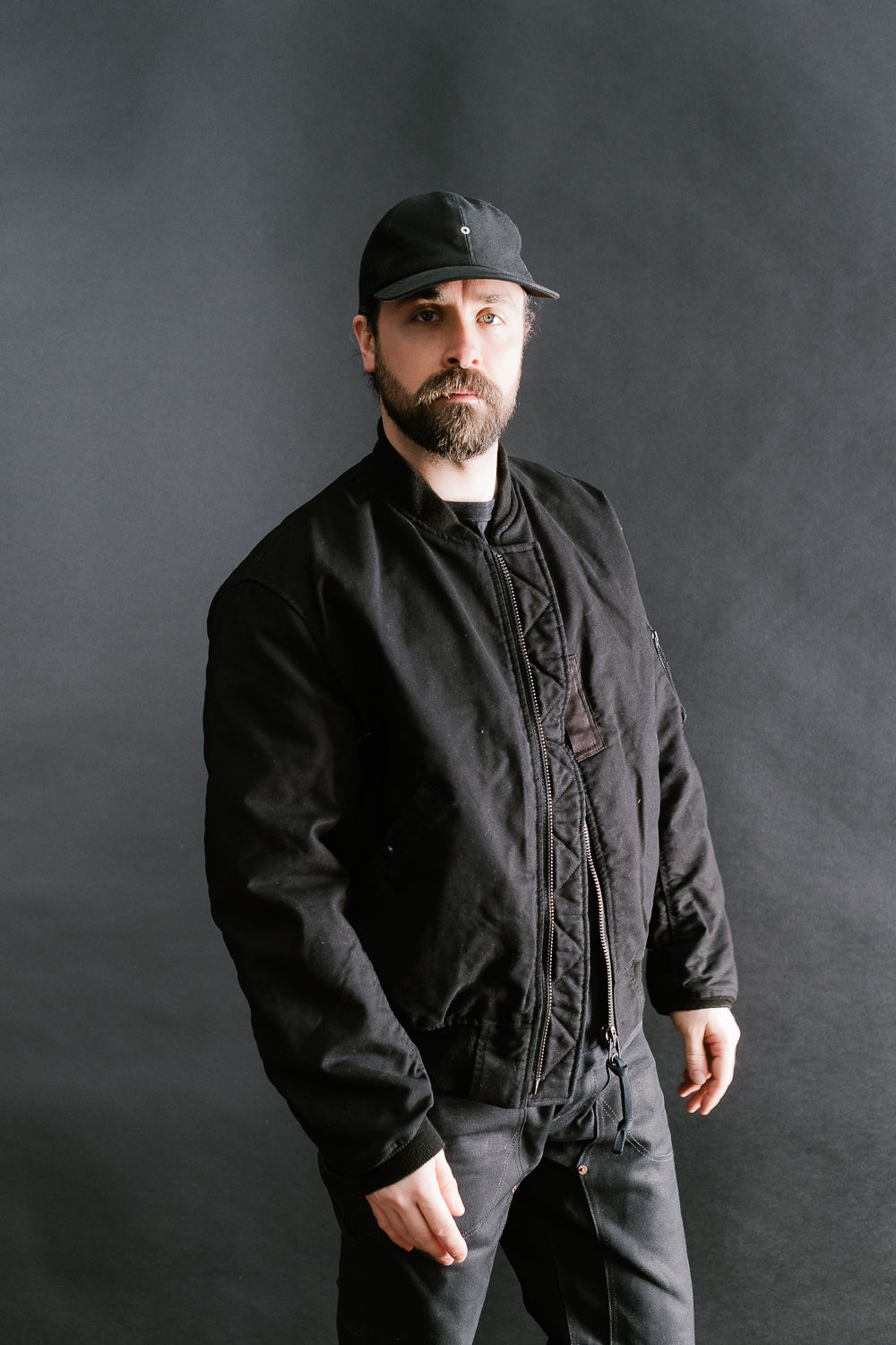 4578 - Kyoto Kurozome Dyed MA-1 Jacket - Black | James Dant