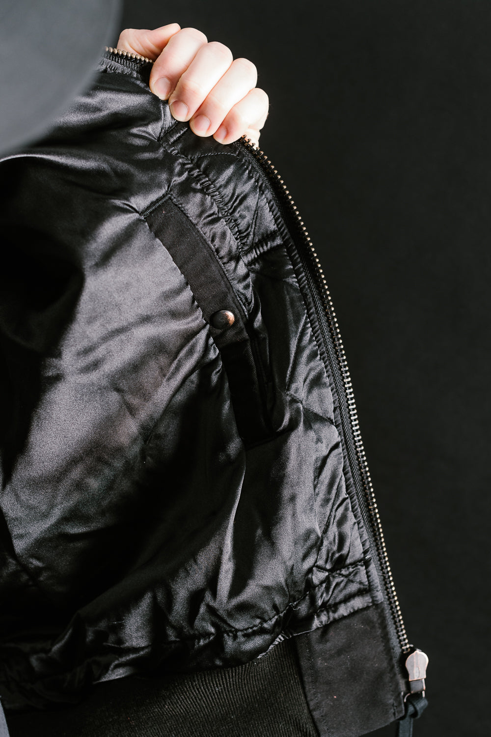 4578 - Kyoto Kurozome Dyed MA-1  Jacket - Black