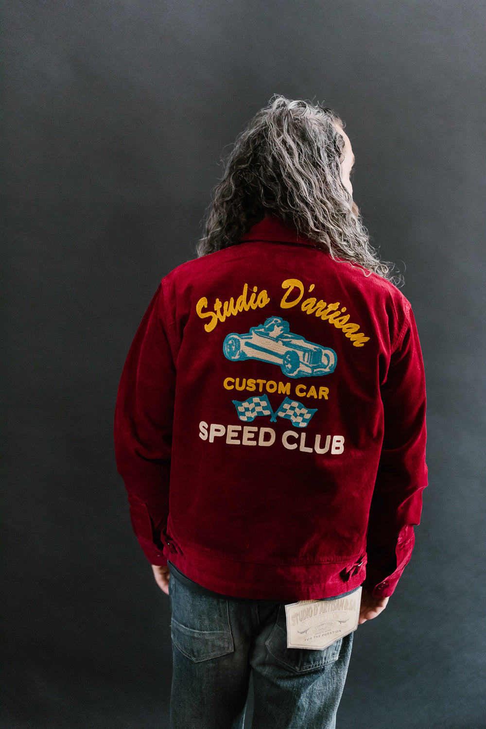 D4584 - Embroidery Speed Club Corduroy Jacket - Bordeaux | James Dant