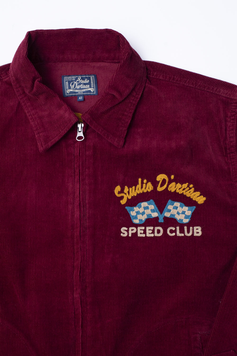 D4584 - Embroidery Speed Club Corduroy Jacket - Bordeaux