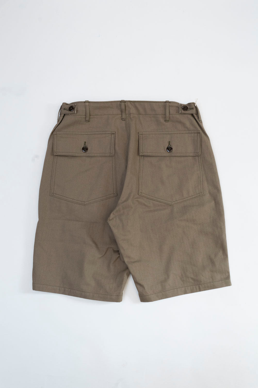 Lot 1218 - Military Herringbone Shorts - OD Green | James Dant