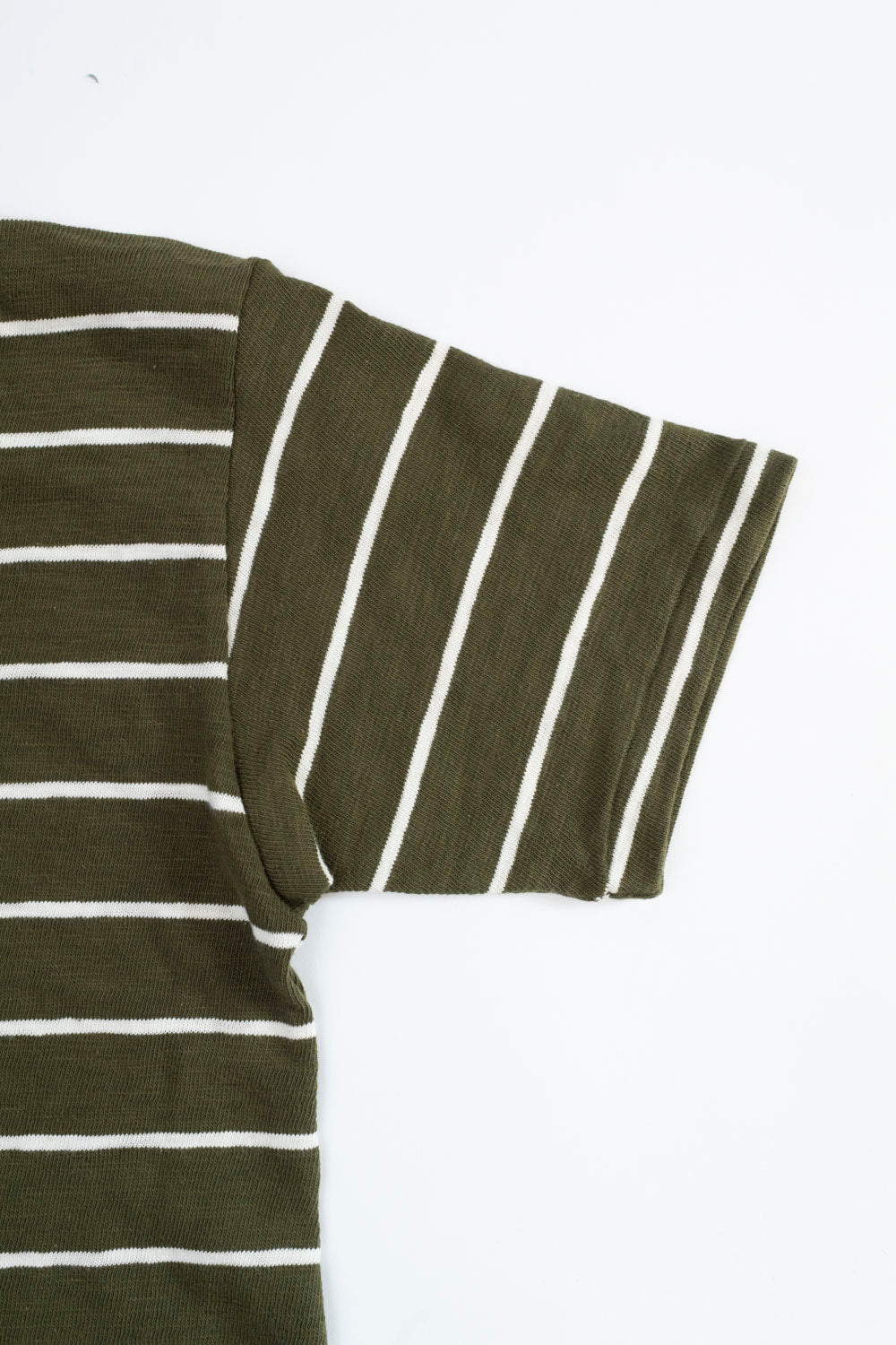 Lot 4087 - Short Sleeve Stripe Tee - Green, Off White | James Dant