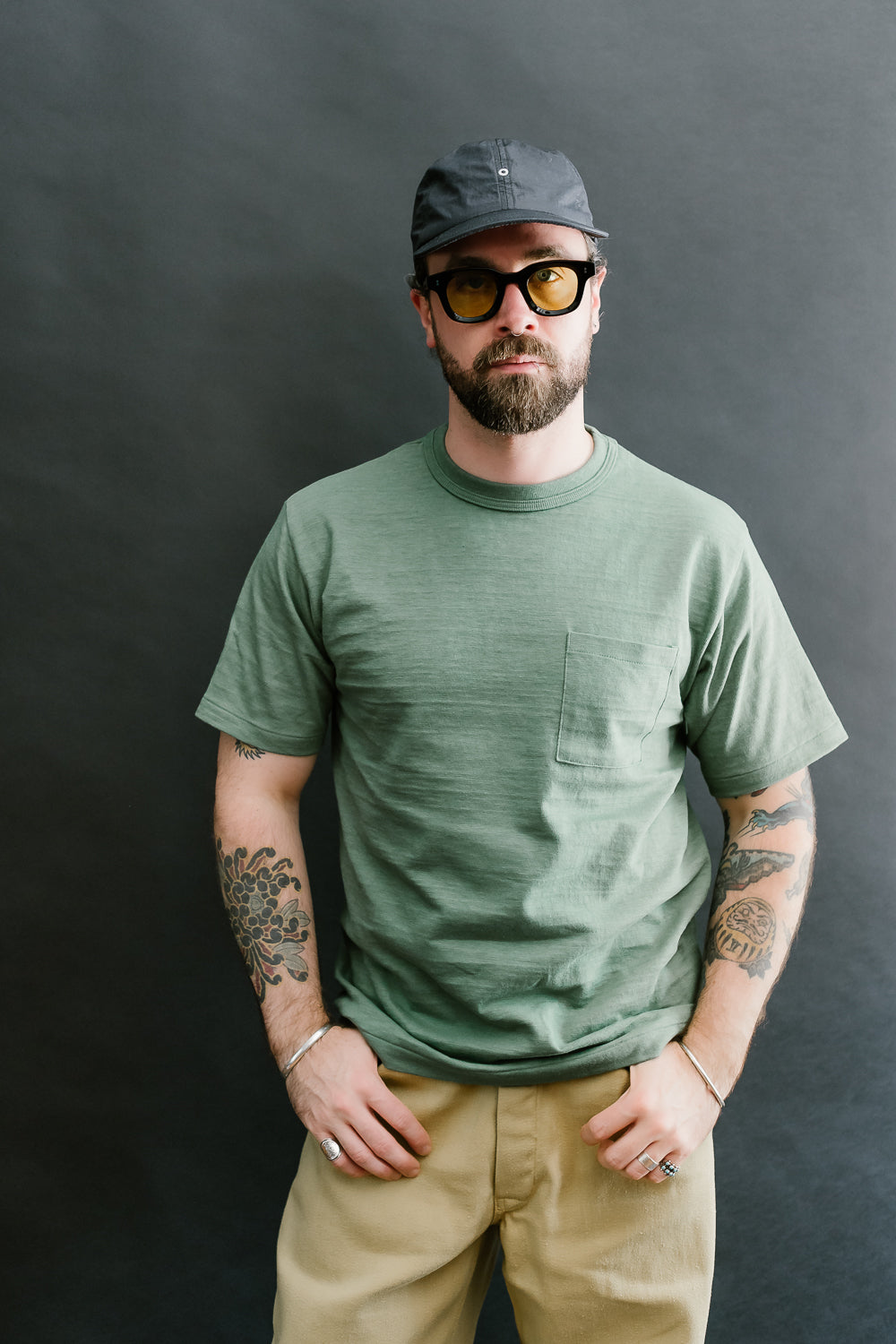 Lot 4601P - Slubby Cotton Pocket T-Shirt - MC Green (Seasonal)