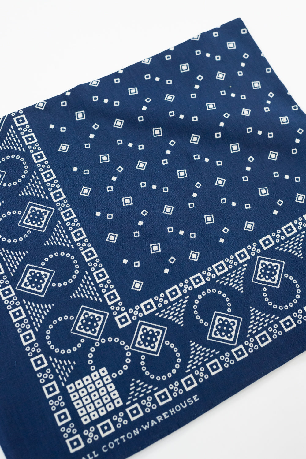 Lot 5227 - Selvedge Bandana D Square Pattern - Indigo