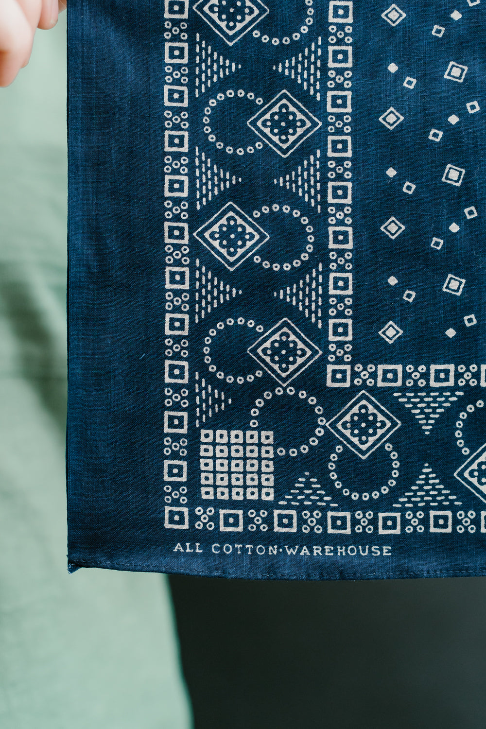 Lot 5227 - Selvedge Bandana D Square Pattern - Indigo