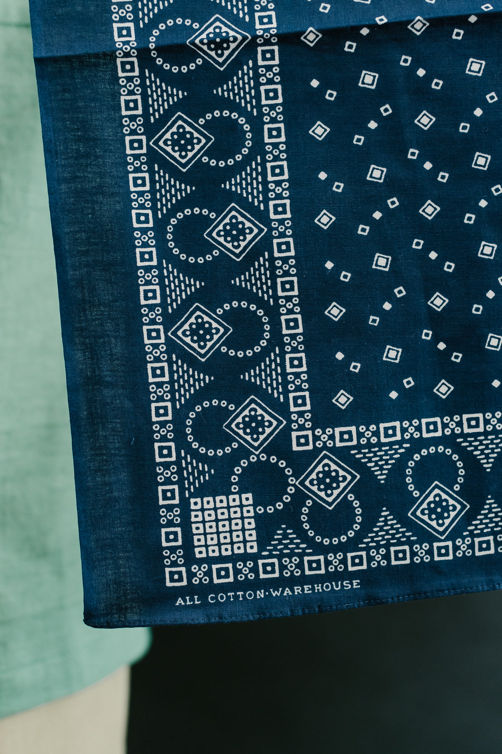 Lot 5227 - Selvedge Bandana D Square Pattern - Indigo