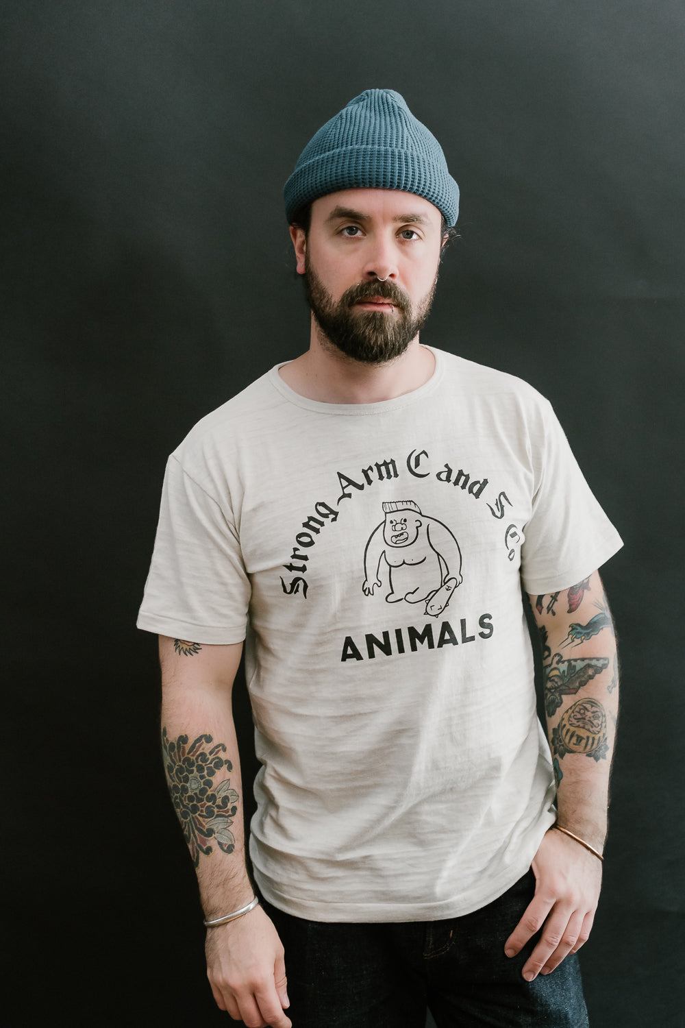 Lot JG-CS05 - Animals Slubby T-Shirt - Beige