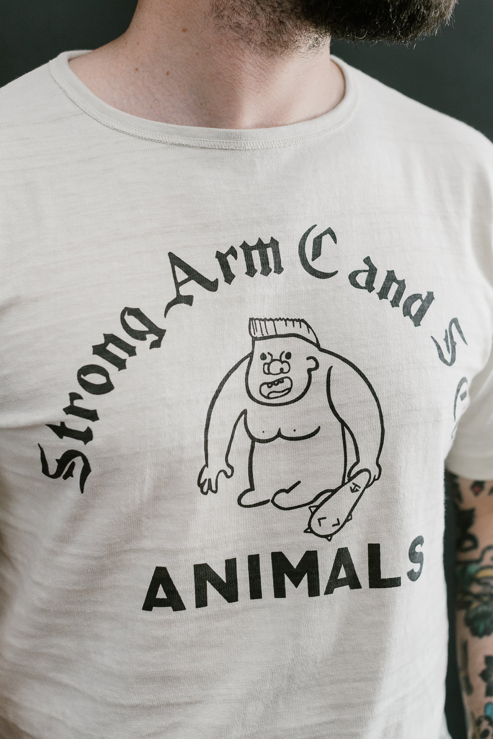 Lot JG-CS05 - Animals Slubby T-Shirt - Beige