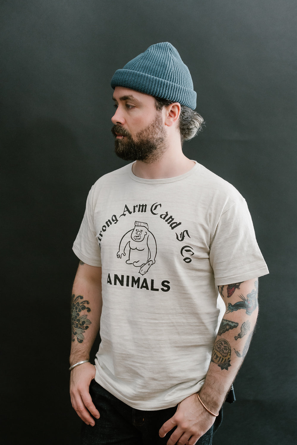 Lot JG-CS05 - Animals Slubby T-Shirt - Beige