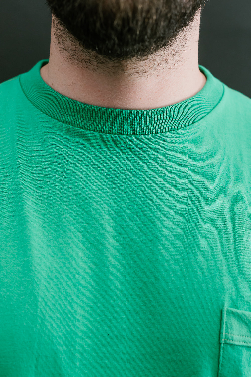 1980s Kelly Green Selvedge Pocket Blank Cotton T-Shirt