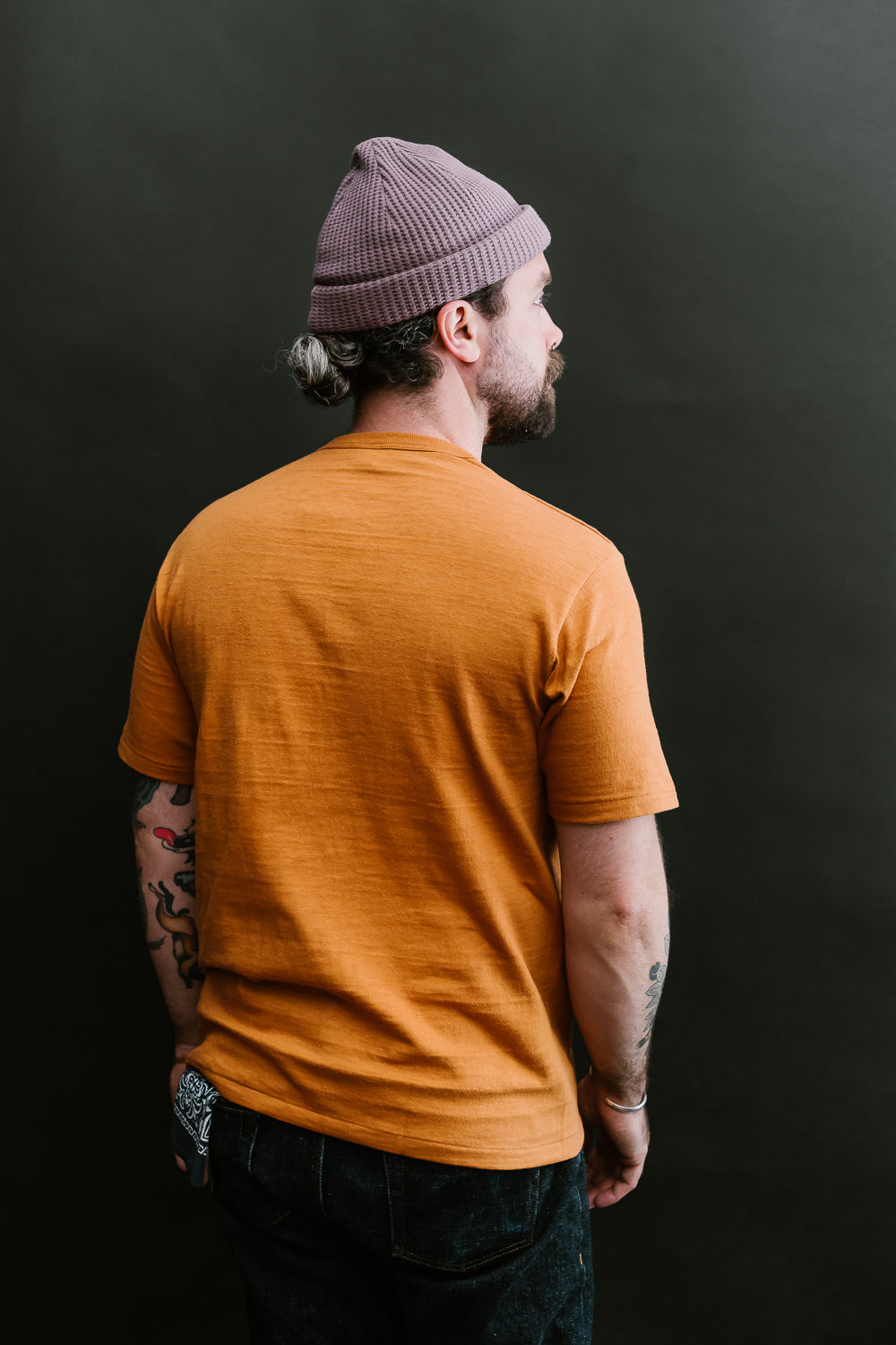 Lot 4601 - Slubby Henley Neck T-Shirt - Dark Orange