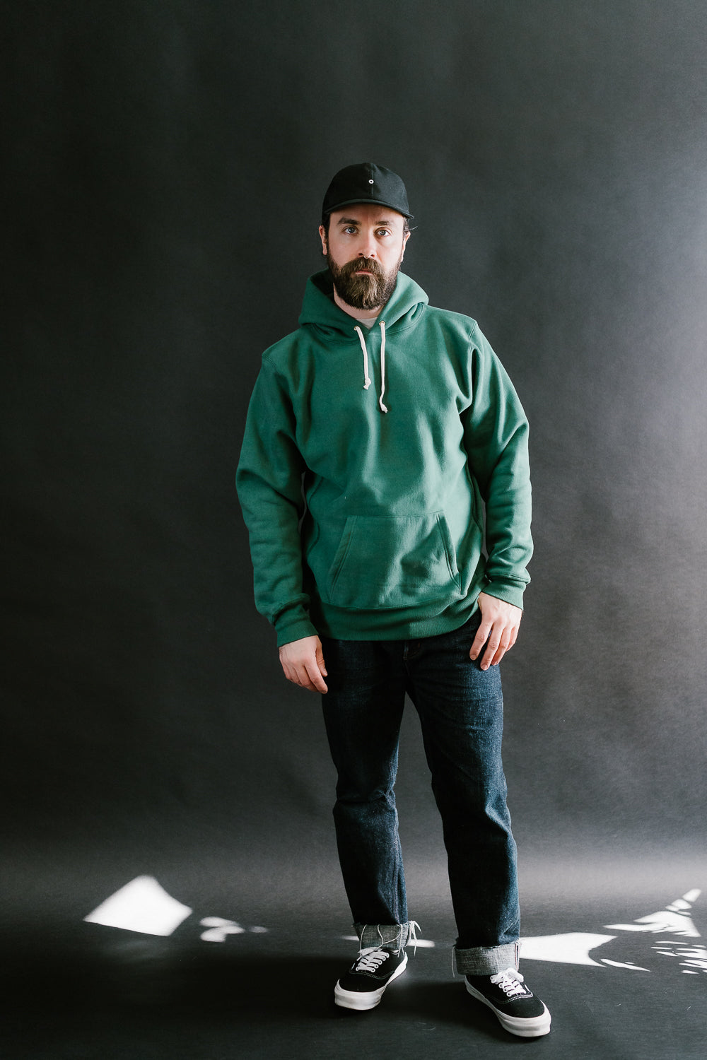 Lot 484 Heavyweight Hooded Sweatshirt Plain Green