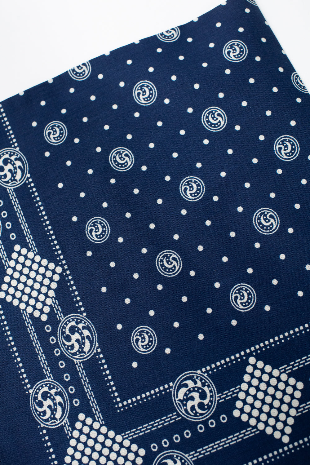 Lot 5227 - Selvedge Bandana B Geometric Pattern - Indigo