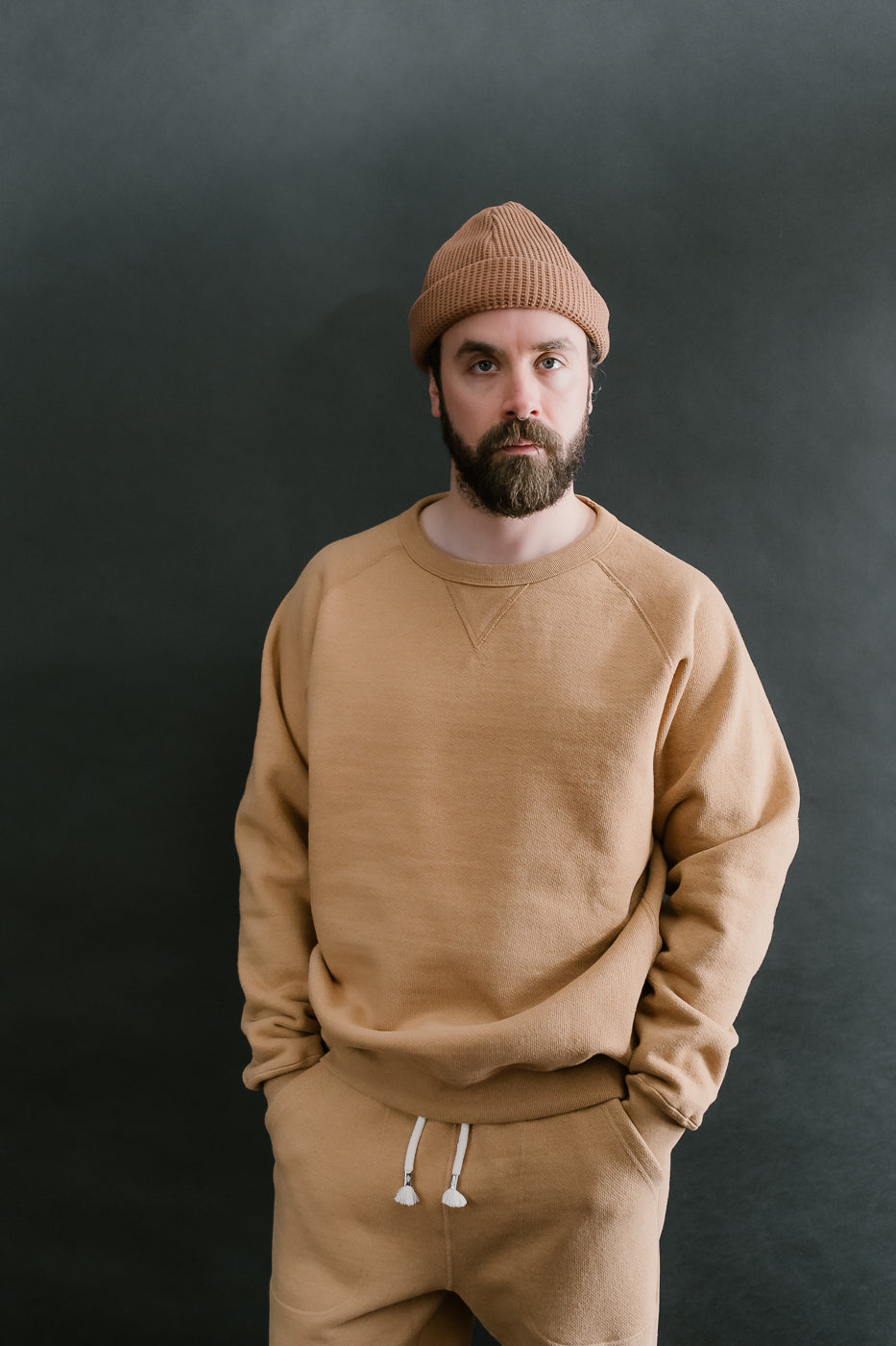 Pullover Crewneck 825gsm Double Heavyweight French Terry Foxfibre® - Coyote 80