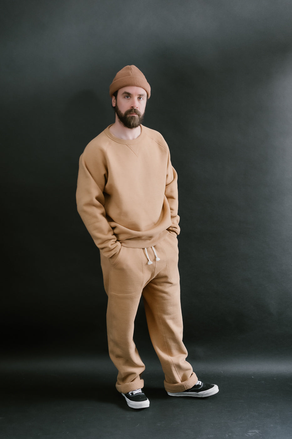 Pullover Crewneck 825gsm Double Heavyweight French Terry Foxfibre® - Coyote 80