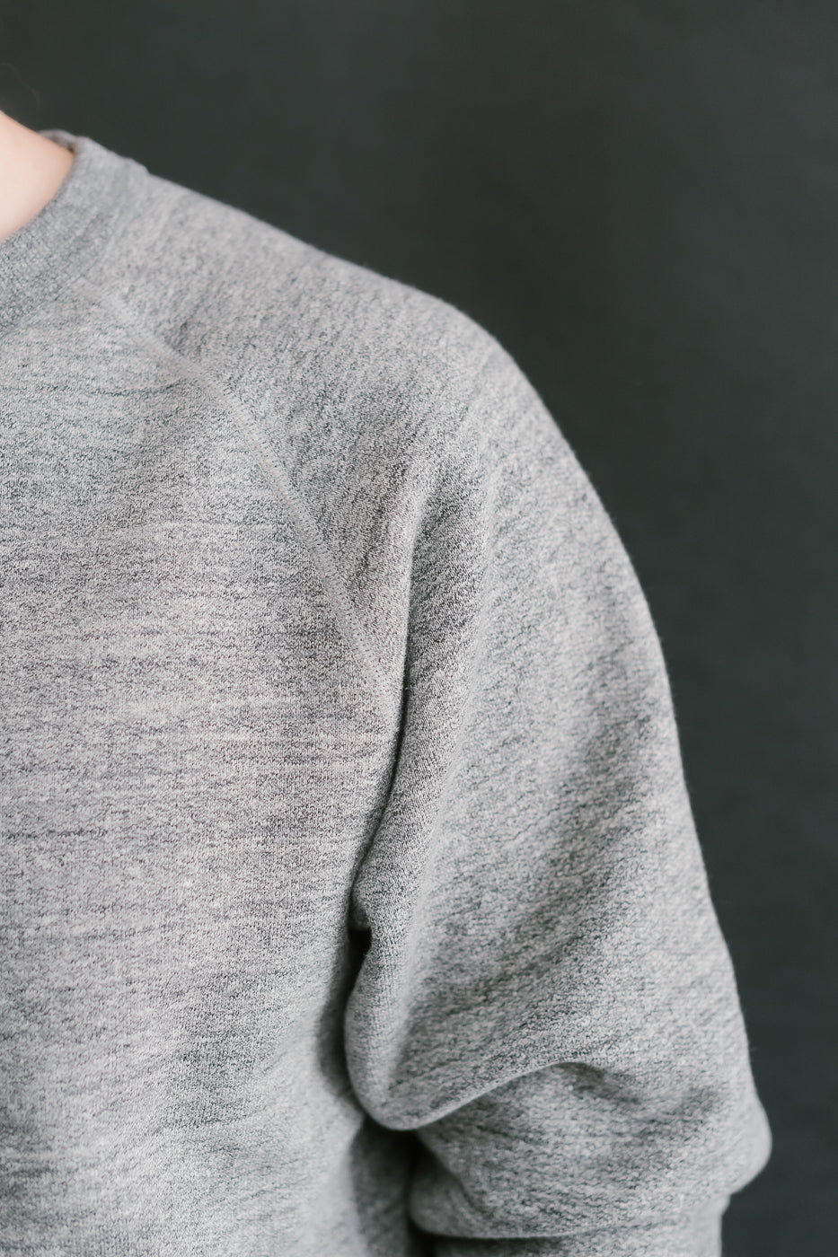 Pullover Crewneck Fleeced Foxfibre® - Charcoal