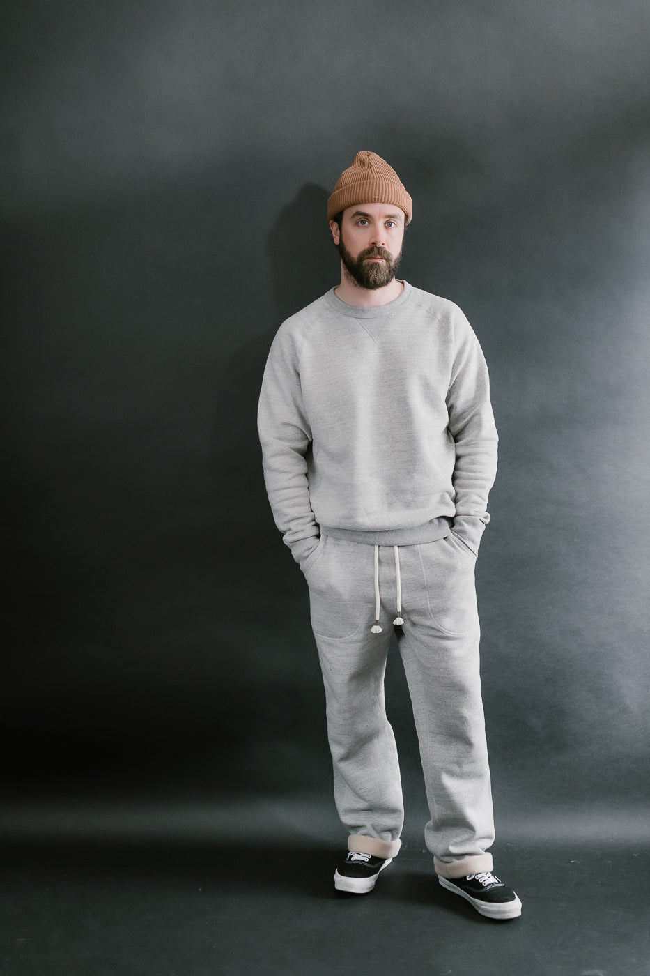 Pullover Crewneck Fleeced Foxfibre® - Heather Grey