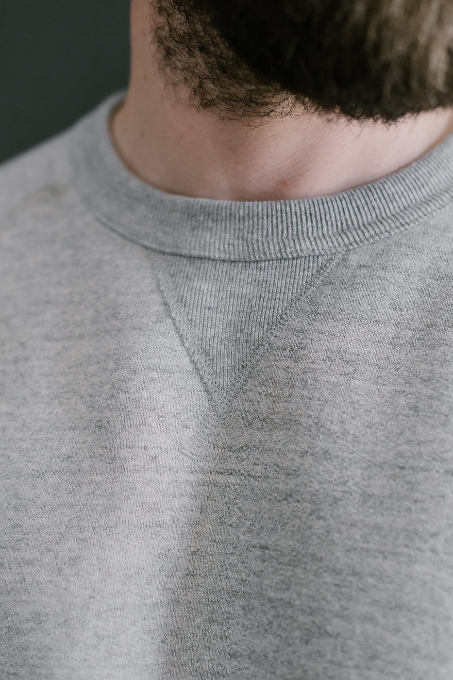 Pullover Crewneck Fleeced Foxfibre® - Heather Grey