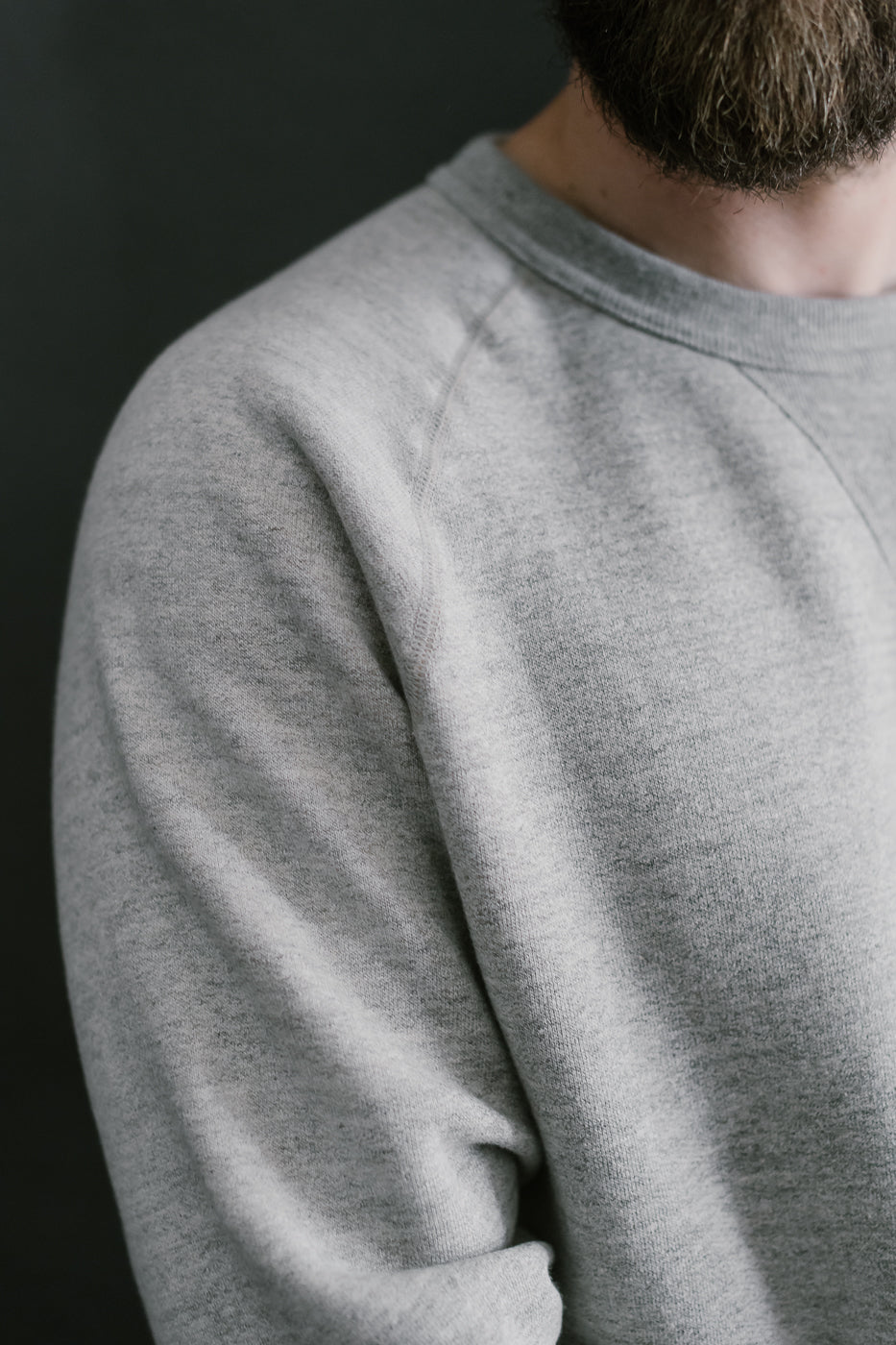 Pullover Crewneck Fleeced Foxfibre® - Heather Grey