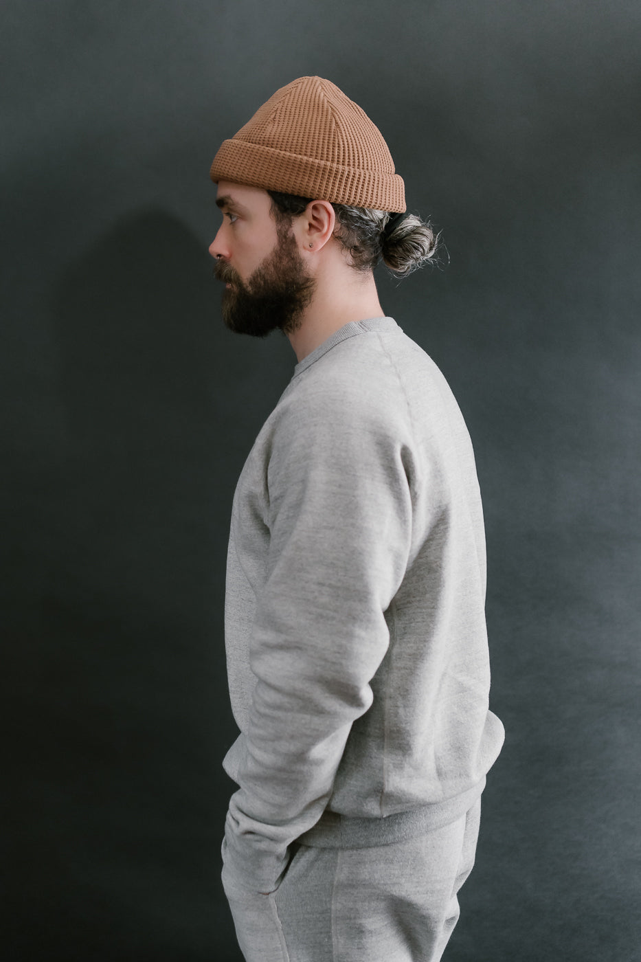 Pullover Crewneck Fleeced Foxfibre® - Heather Grey