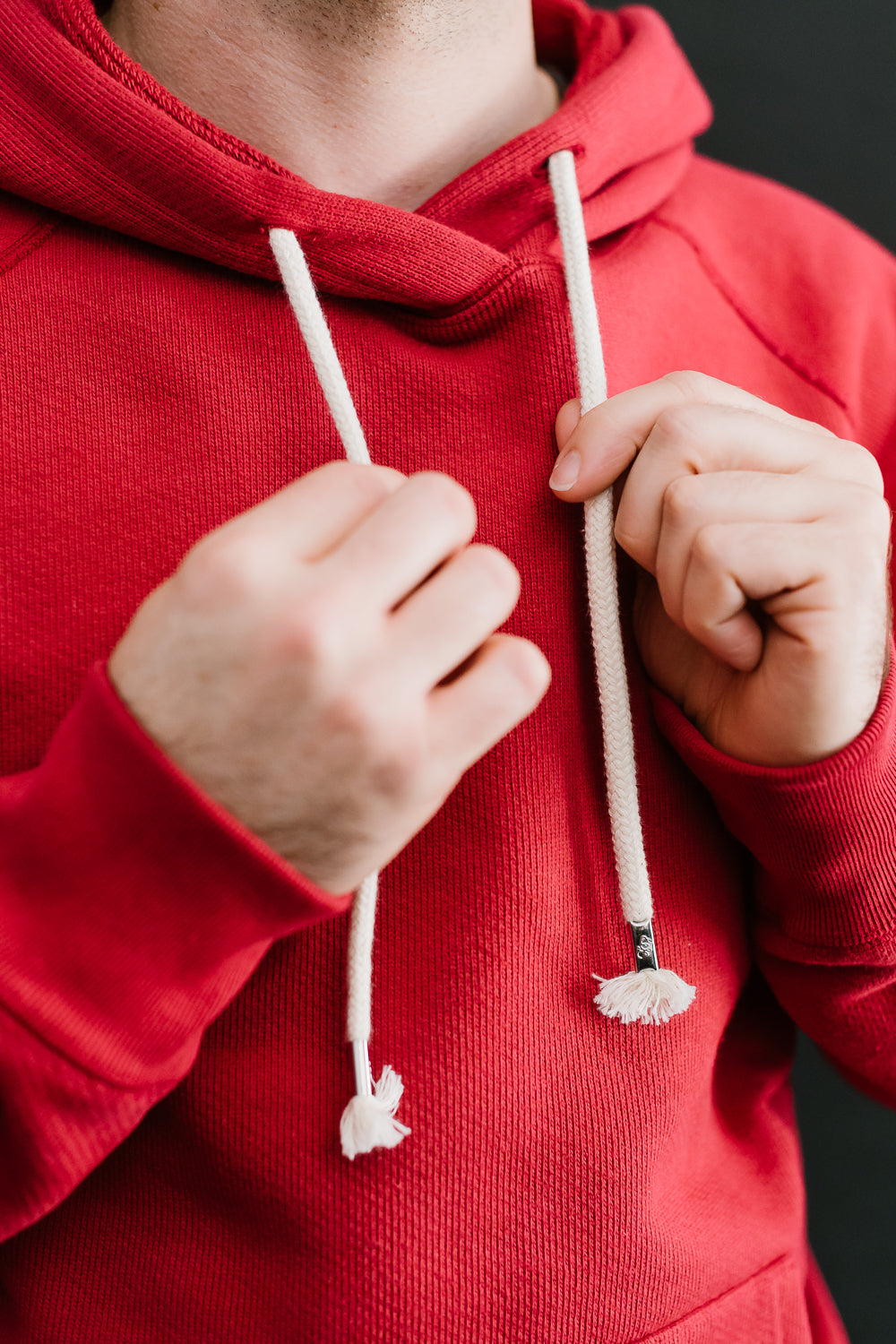 Wonder Looper Double Heavyweight French Terry Pullover Hoodie - Red Extra Small