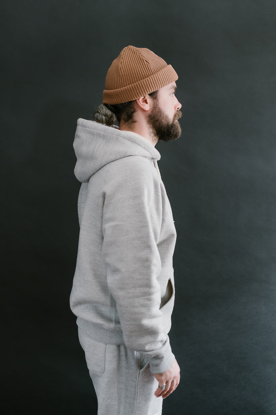 Pullover Hoodie Fleeced Foxfibre® - Heather Grey