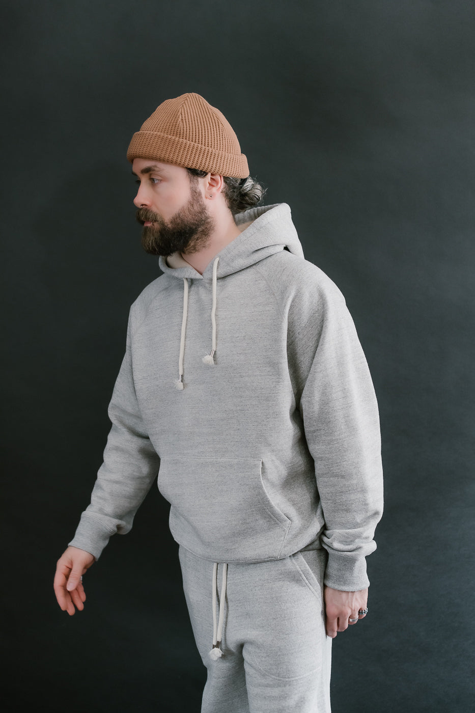 Pullover Hoodie Fleeced Foxfibre® - Heather Grey