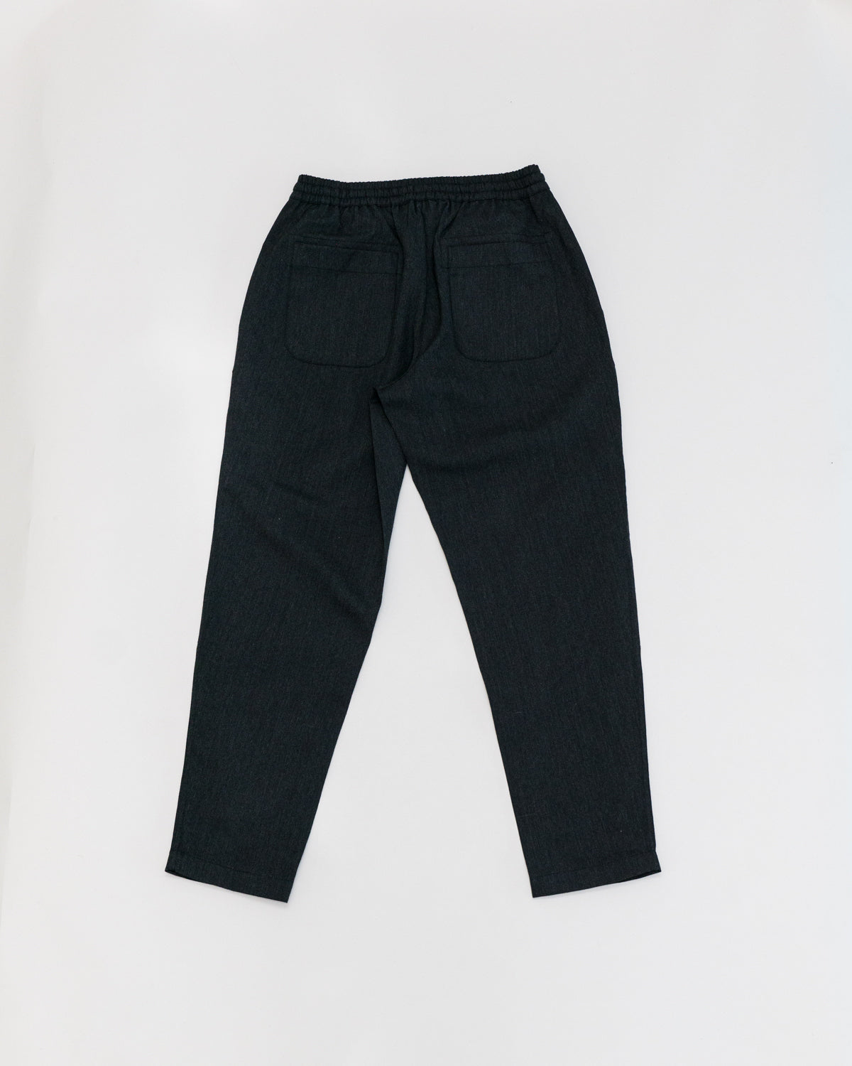 Drawstring Pant - Charcoal Wool Gabardine