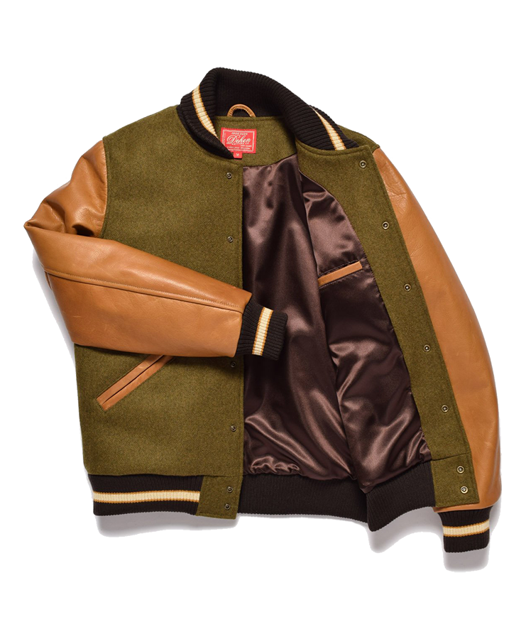 Varsity Jacket - Lt. Olive, Rust