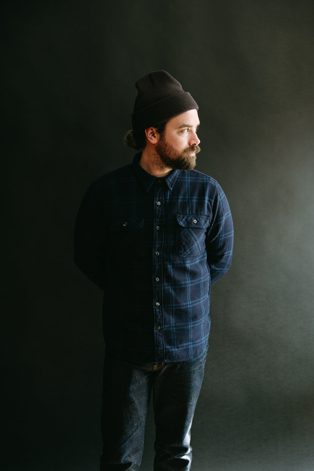 Indigo Sashiko Camp Collar Shirt — Paynter Jacket Co.