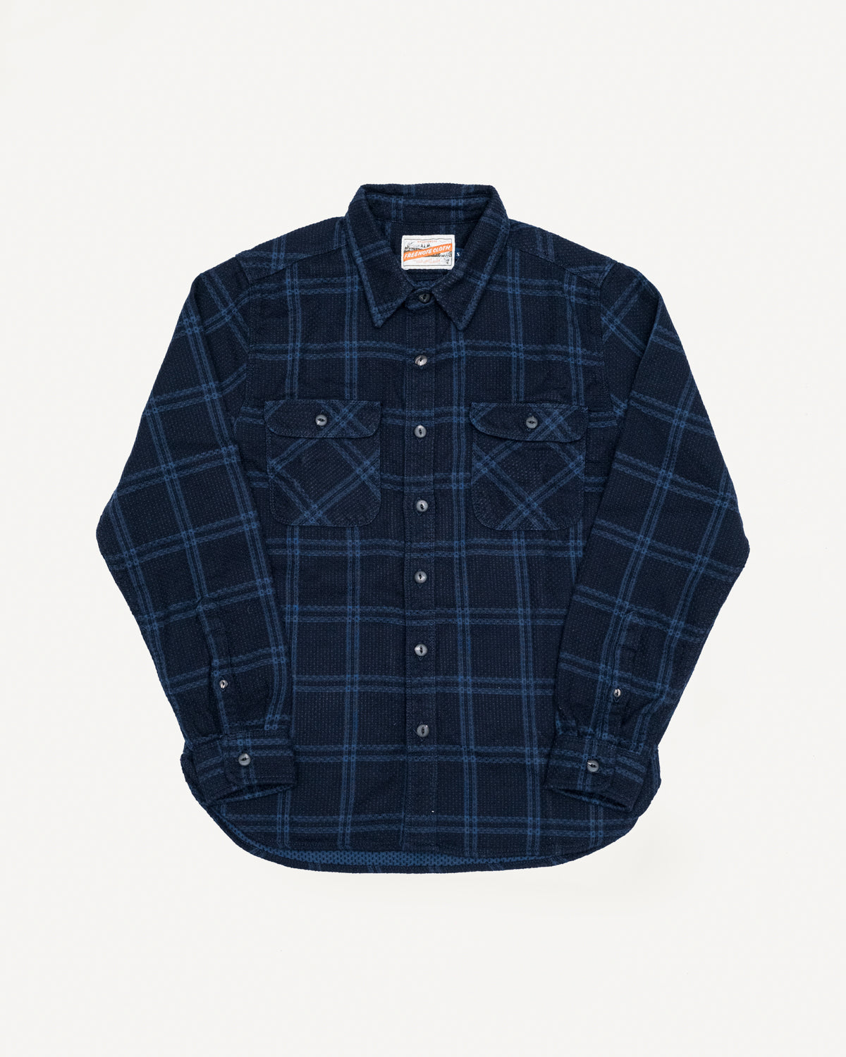 Indigo Sashiko Camp Collar Shirt — Paynter Jacket Co.