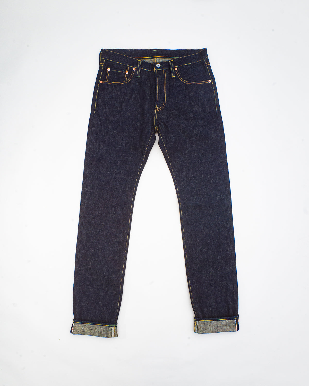 IH-777S-18 - 18oz Vintage Selvedge Denim Slim Tapered Cut Jeans - Indigo