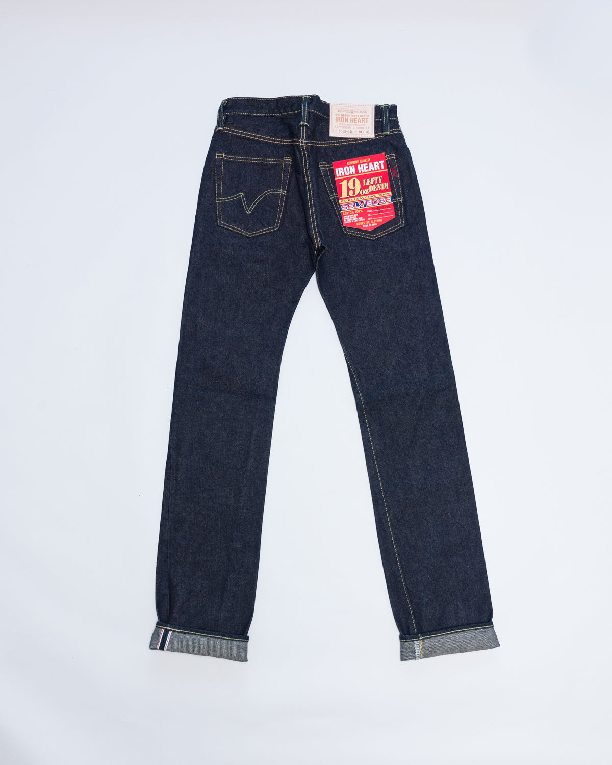 IH-666S-19L - 19oz Left Hand Twill Selvedge Denim Slim Straight Cut Jeans - Indigo