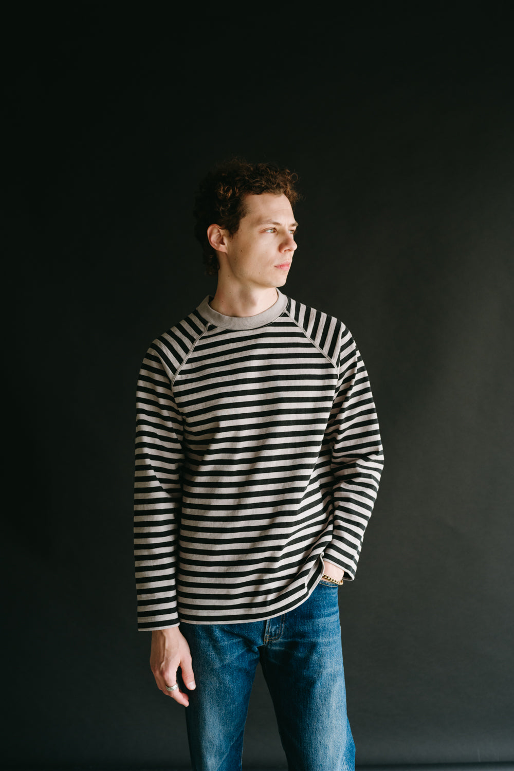 Dotsume Border L/S T-Shirt - 119 Dirty Dirty Base | James Dant