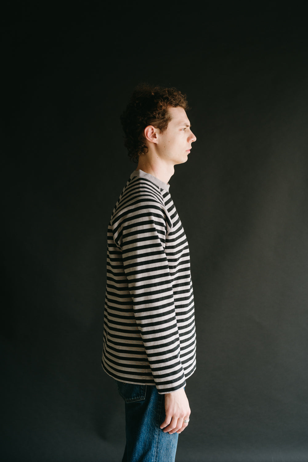 Dotsume Border L/S T-Shirt - 119 Dirty Dirty Base | James Dant