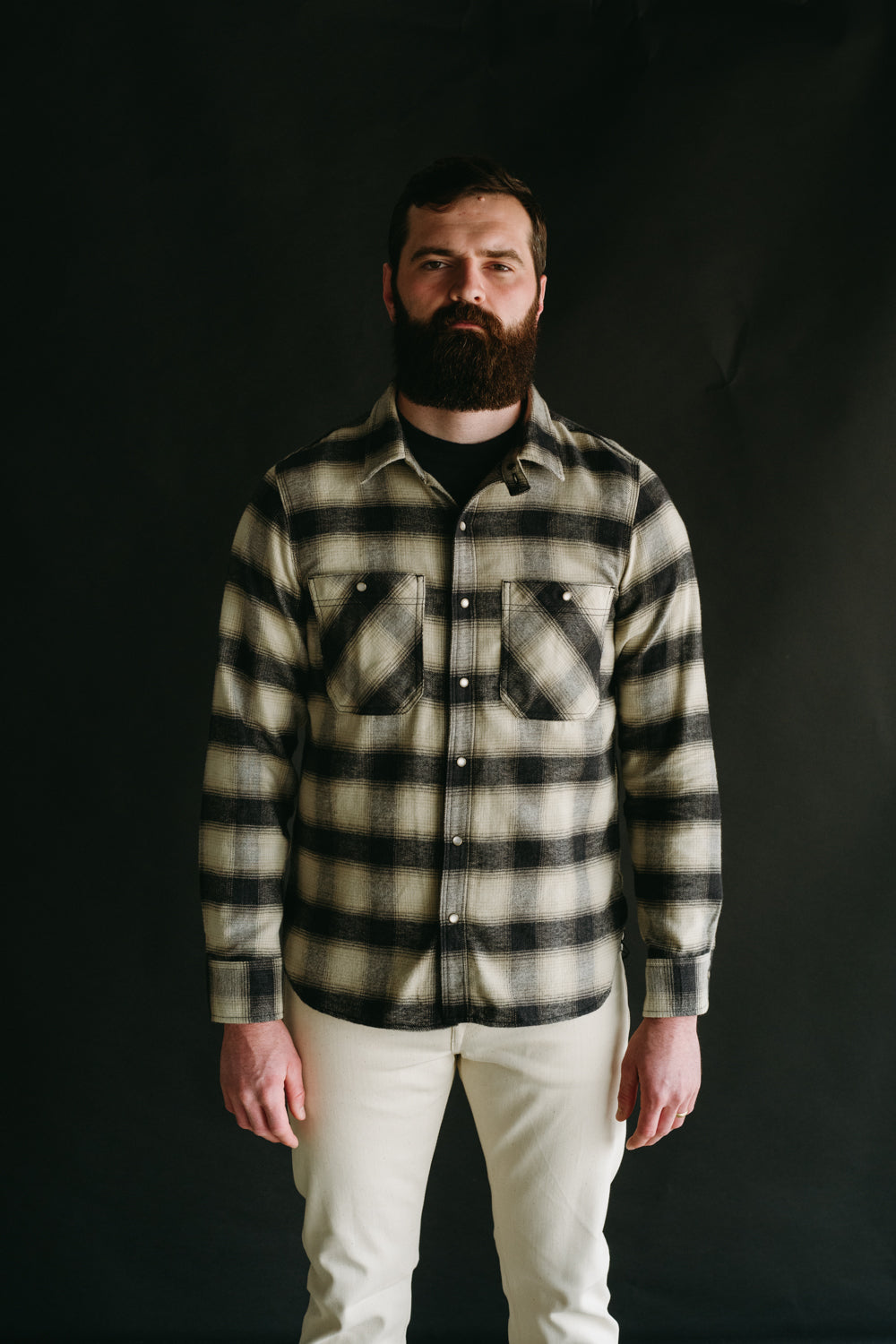 Brushed Plaid Flannel Shirt Lサイズ Natural-