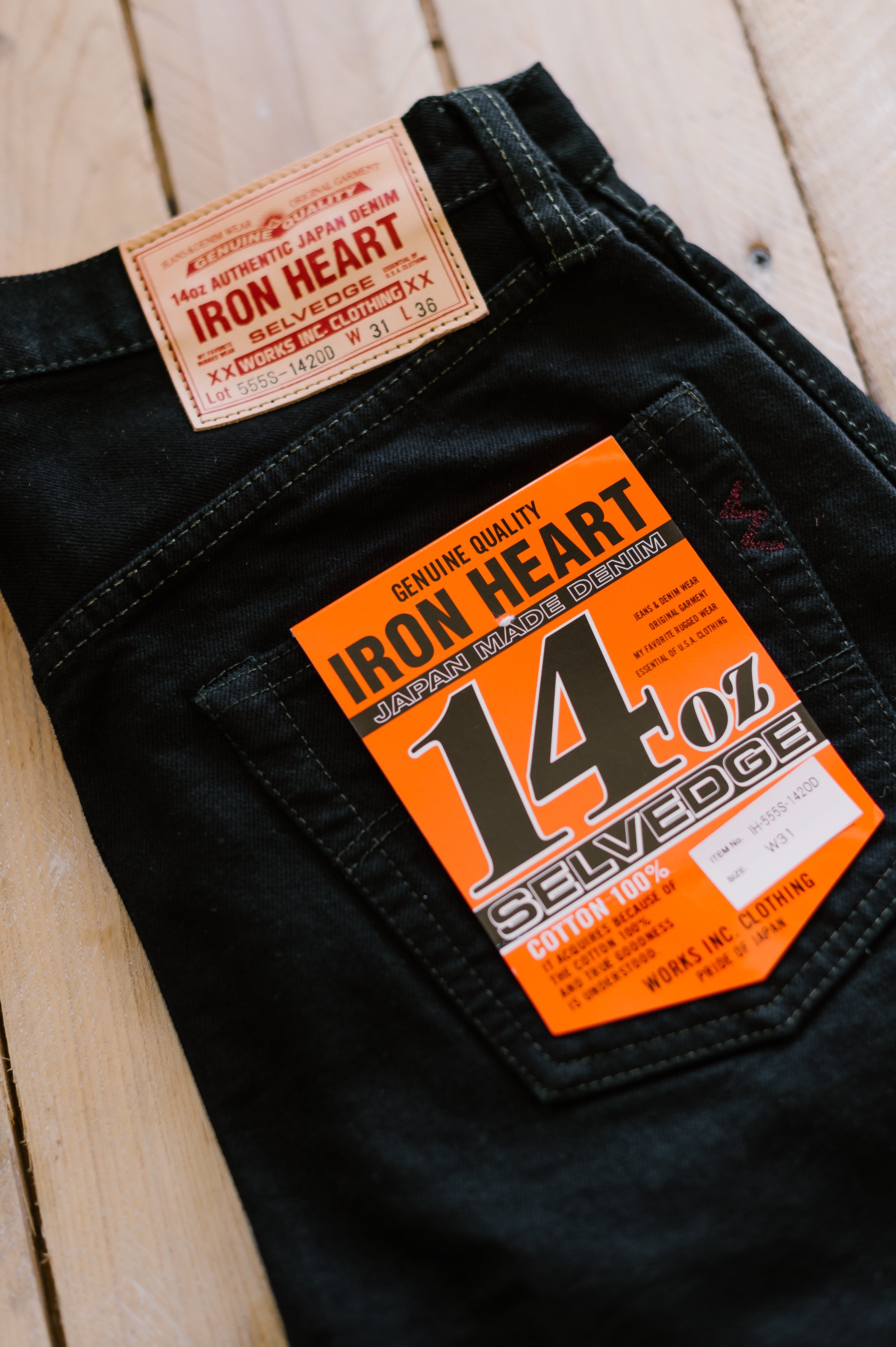 Iron Heart IH-666S-142od 14oz Selvedge Denim Slim Straight Cut Jeans -  Indigo Overdyed Black