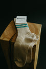 R1468 - Hemp Organic Cotton Stripe Sock - White Sand, Turquoise
