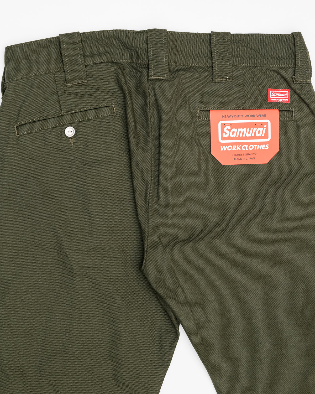 SWC500WP-OF - Heavy Oxford Work Pants Slim Straight Tapered - Green O/W