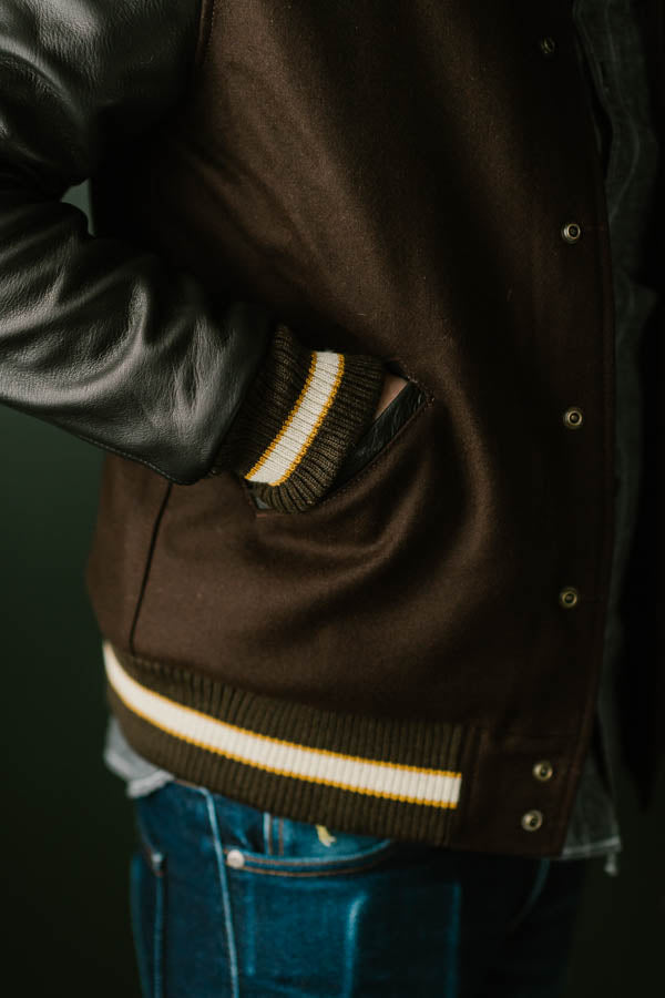 Dantee Black Leather Varsity Jacket | The Jacket Maker