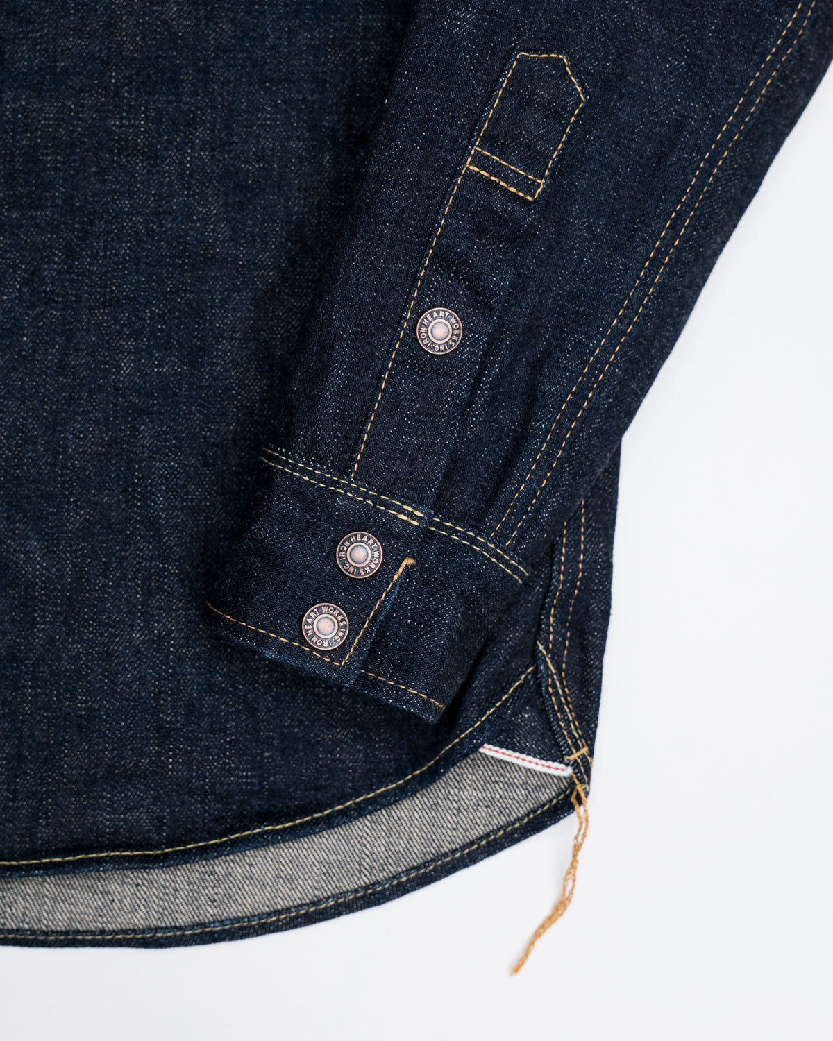 IHSH-292-IND - 18oz Vintage Selvedge Denim CPO Shirt - Indigo