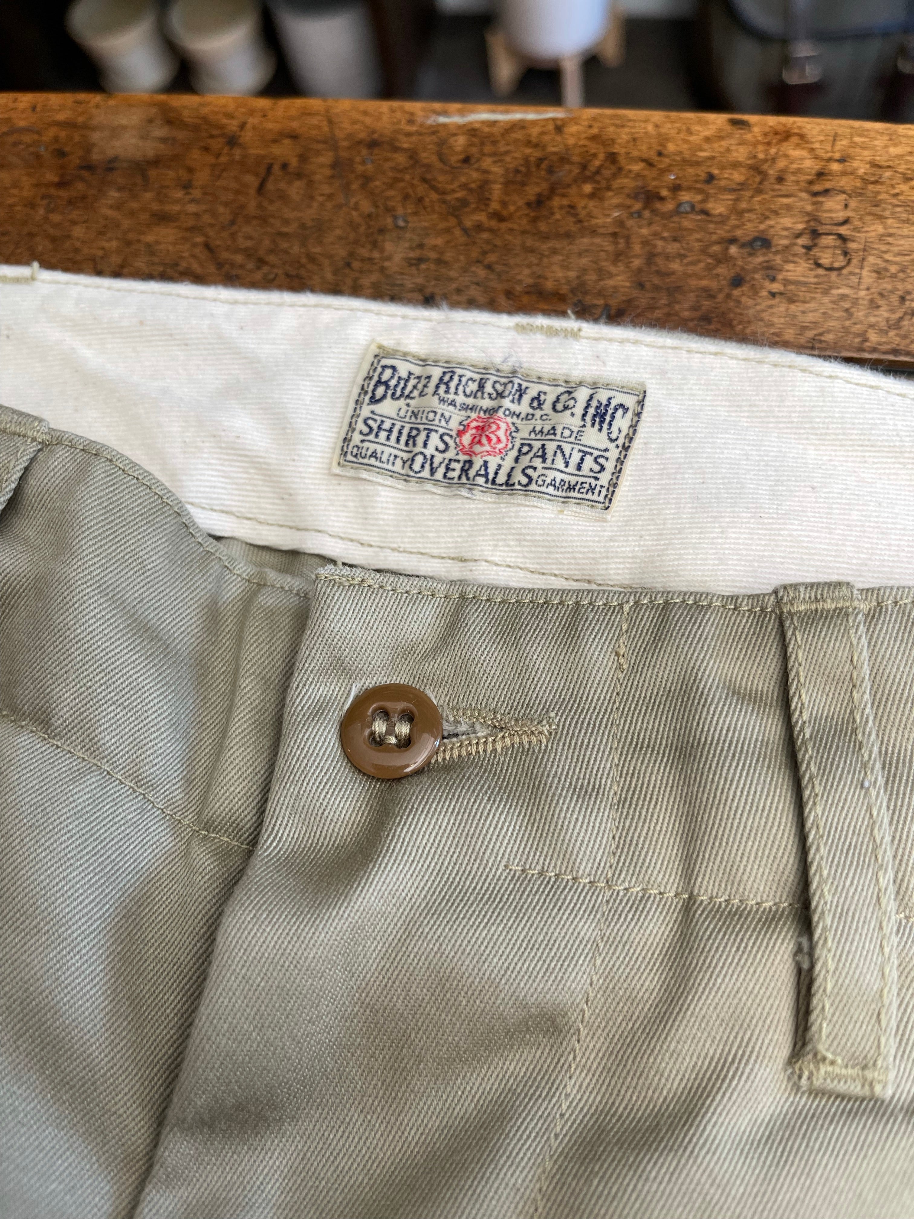 Gently Used Buzz Rickson's Original-Speck Chino Trousers - Khaki - W31xL34