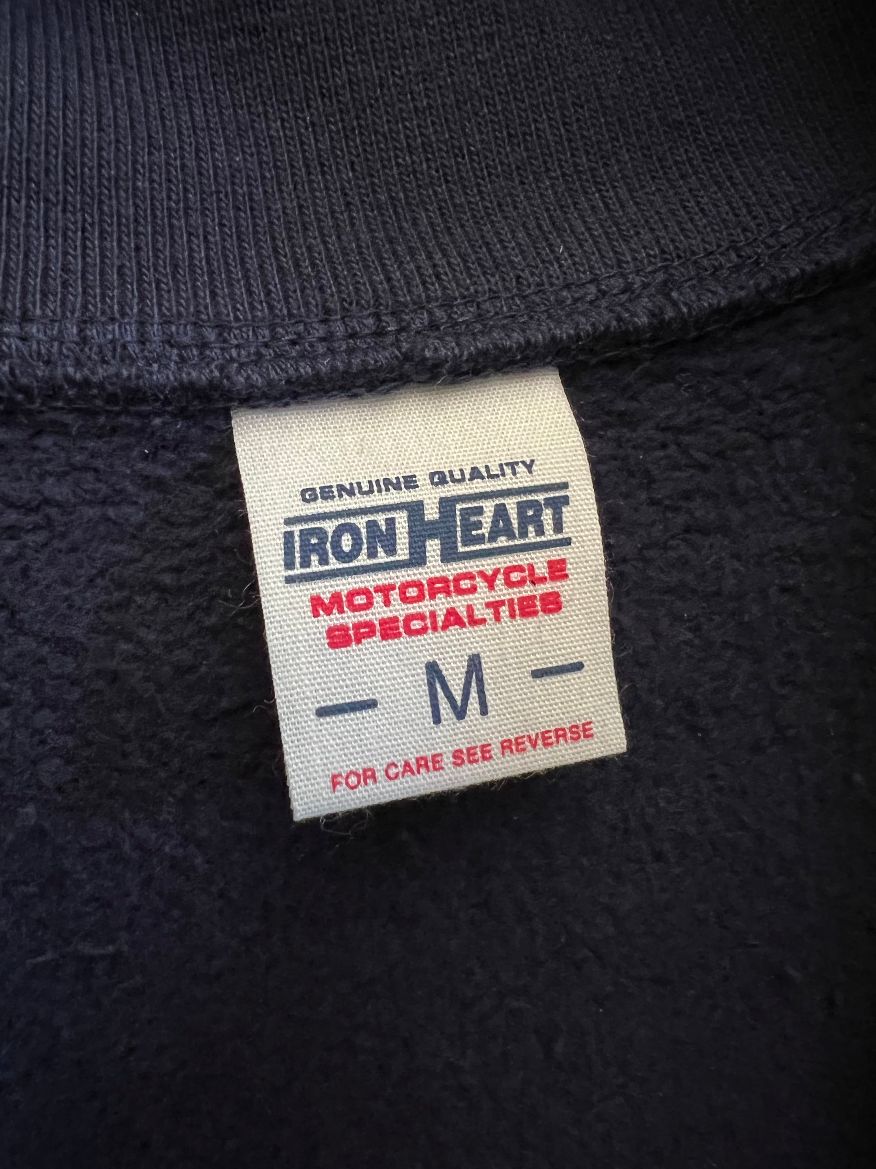 Iron Heart 14oz Loopwheel Cotton Zip Up Sweater - Navy - Medium