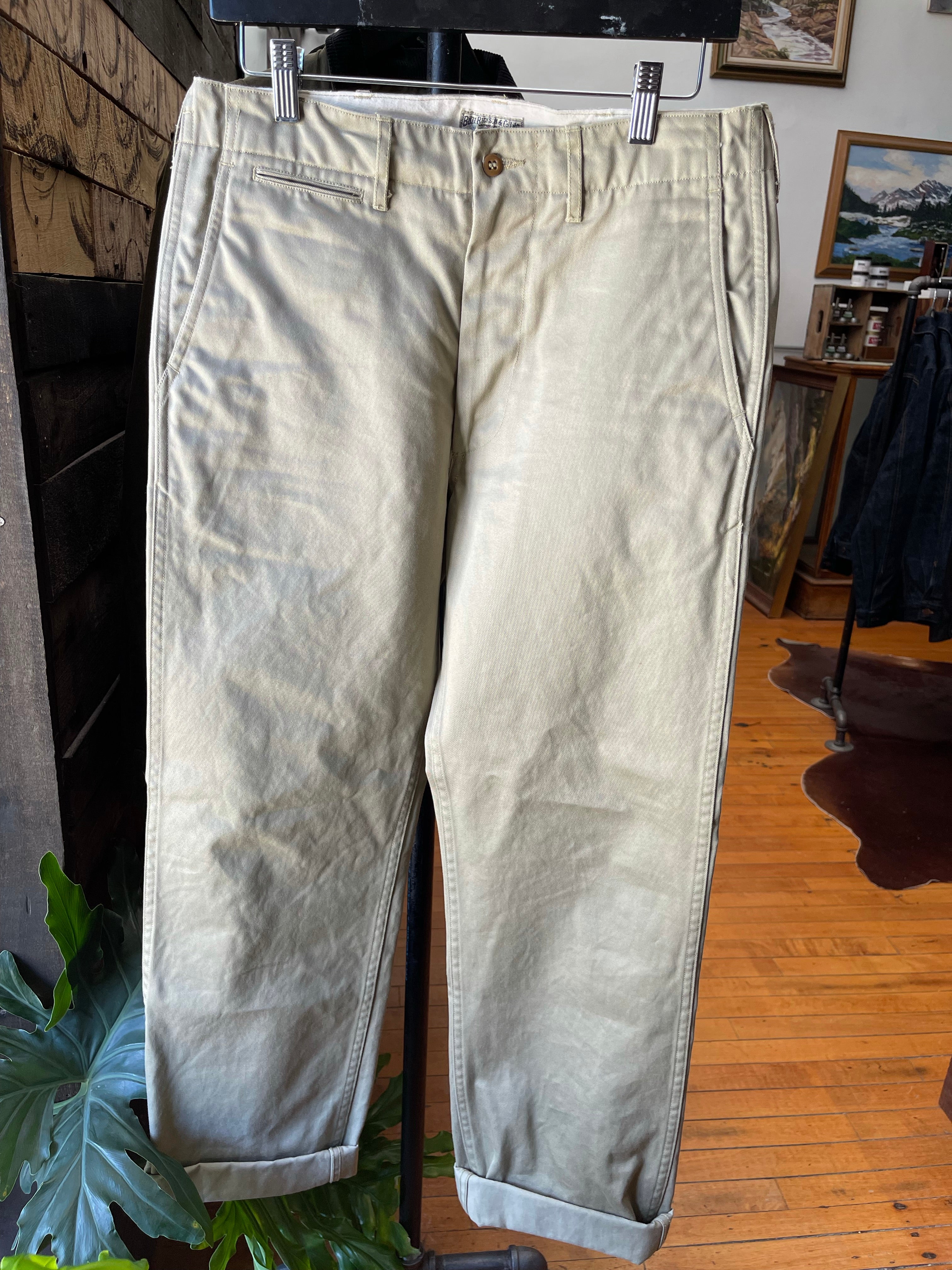 Gently Used Buzz Rickson's Original-Speck Chino Trousers - Khaki - W31xL34