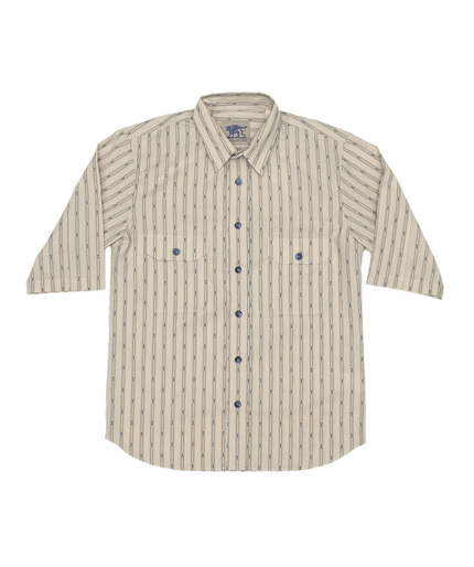 Delray Shirt - Stripe Ecru, Indigo
