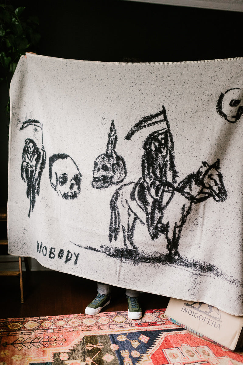 IV Nobody Wool Blanket x Wes Lang - Black/White