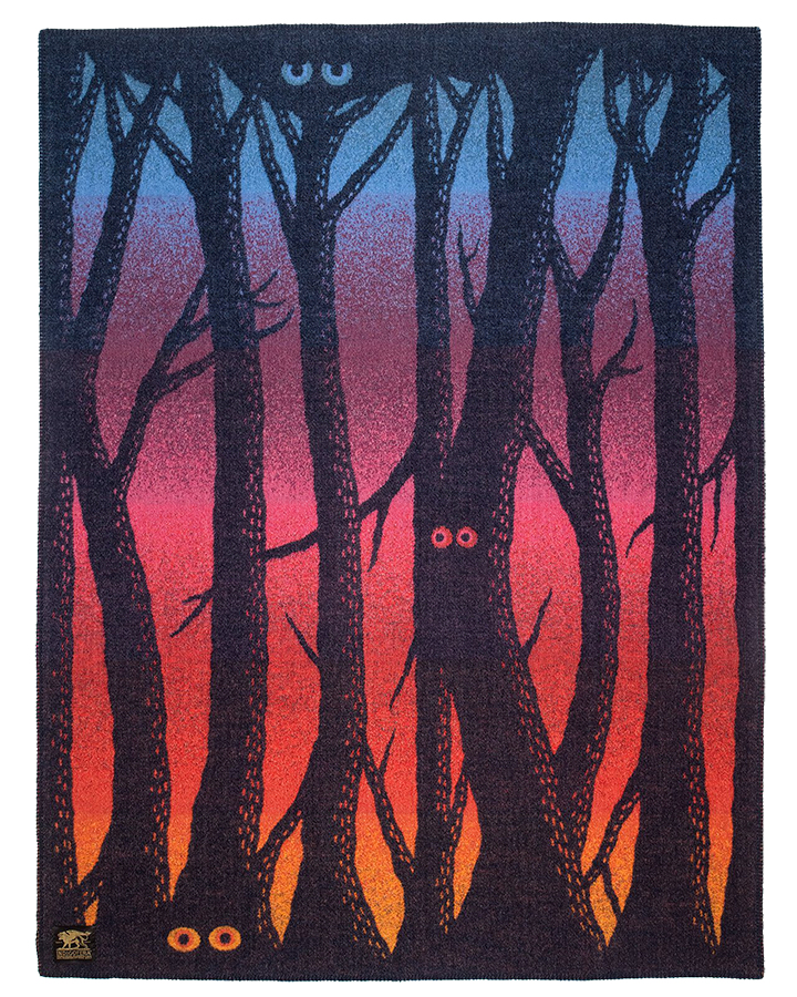 Second Sunrise Trees Blanket - Multicolor