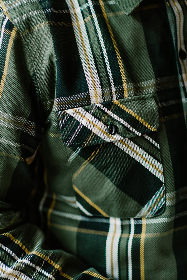Webster Check Flannel - Green, Black, White, Yellow