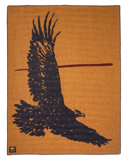 Eagle Blanket - Orange, Navy, Wine