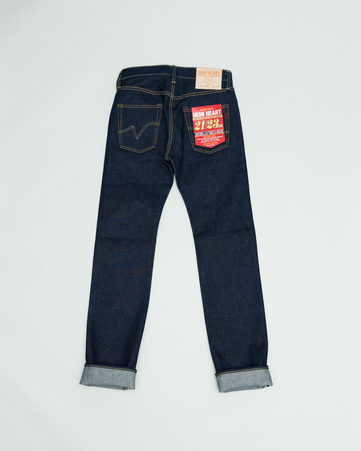 IH-666S-UHR - 21/23oz Ultra Heavy Raw Selvedge Denim Slim Straight Cut Jeans - Indigo